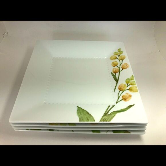 Set of (2) - NORITAKE AZUMA NO MICHI FLORAL № 1654 Square Plate - Picture 9 of 12